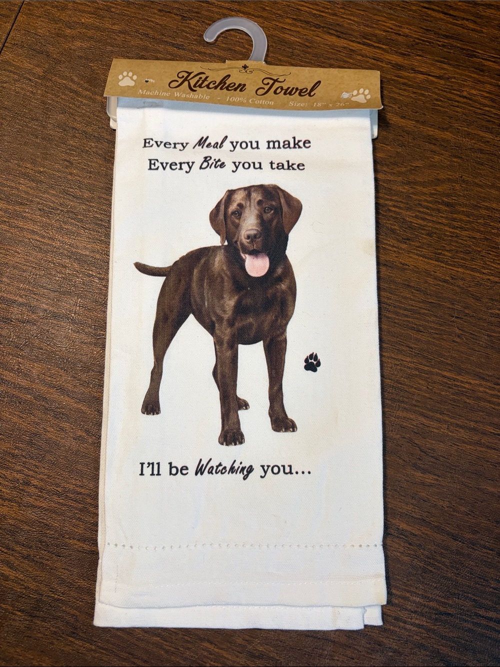 Chocolate Lab Tea Towel NWT